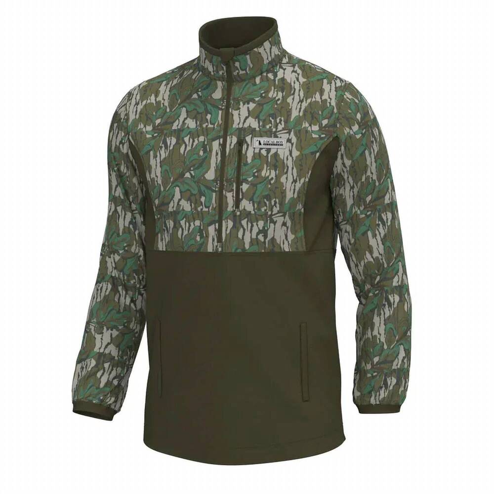 NEW LOCAL BOY OUTFITTERS men's fielder quarter-zip pullover in mossy oak® greenl